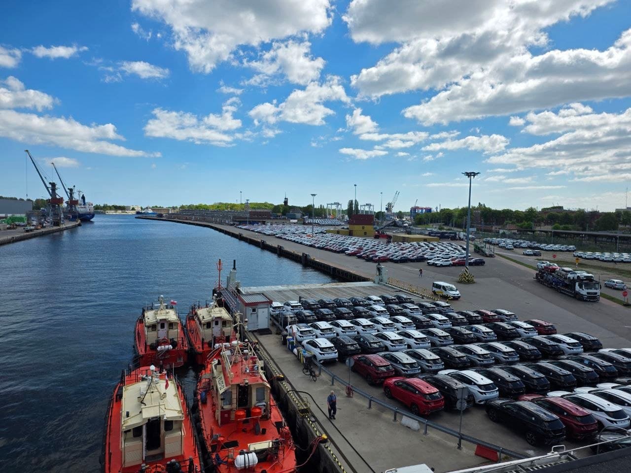 Cars at a port terminal